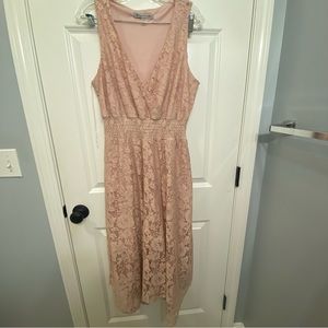 Danny & Nicole Sleeveless Floral Lace Midi Fit & Flare Dress - size 14